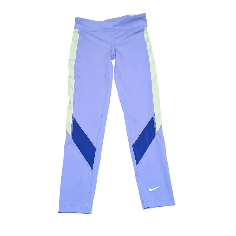 New NIKE ONE Dri-FitGirls Kids Purple Leggings (Youth Medium)